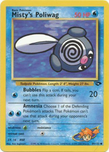 Pokemon Card Misty's Poliwag 89/132 Gym Challenge Mint