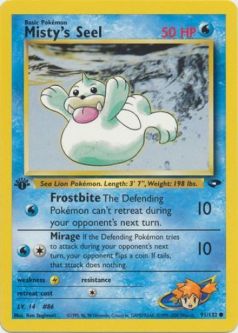 Pokemon Card - Gym Challenge 91/132 - MISTY'S SEEL (common) **1st Edition**