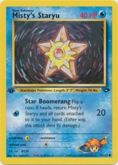 Pokemon Card - Gym Challenge 92/132 - MISTY'S STARYU (common) **1st Edition**