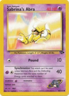 Pokemon Card - Gym Challenge 93/132 - SABRINA'S ABRA (common)