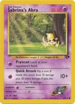 Pokemon Card - Gym Challenge 94/132 - SABRINA'S ABRA (common)
