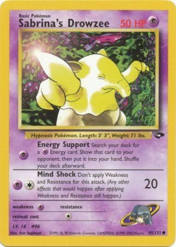 Pokemon Card - Gym Challenge 95/132 - SABRINA'S DROWZEE (common):  BBToyStore.com - Toys, Plush, Trading Cards, Action Figures & Games online  retail store shop sale