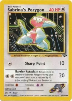 Pokemon Card - Gym Challenge 98/132 - SABRINA'S PORYGON (common)