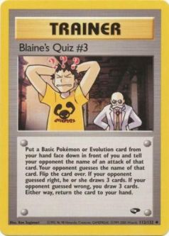 Pokemon Card - Gym Challenge 112/132 - BLAINE'S QUIZ #3 (uncommon)