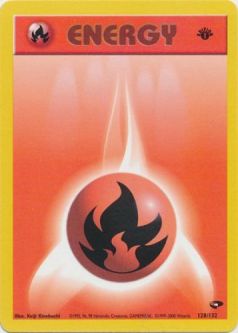 Pokemon Card - Gym Challenge 128/132 - FIRE ENERGY (common) *1st Edition*