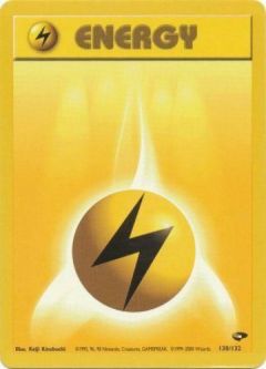 Pokemon Card - Gym Challenge 130/132 - LIGHTNING ENERGY (common)