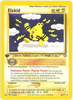 Pokemon Card - Neo Genesis 22/111 - ELEKID (rare) *1st Edition*