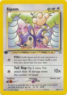 Pokemon Card - Neo Genesis 26/111 - AIPOM (uncommon) **1st Edition**