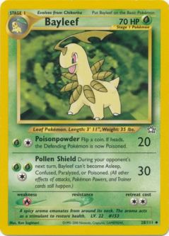 Pokemon Card - Neo Genesis 28/111 - BAYLEEF (uncommon)