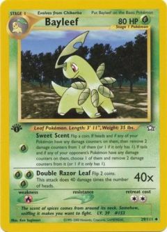 Pokemon Card - Neo Genesis 29/111 - BAYLEEF (uncommon) *1st Edition*