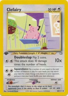 Pokemon Card - Neo Genesis 30/111 - CLEFAIRY (uncommon) **1st Edition**