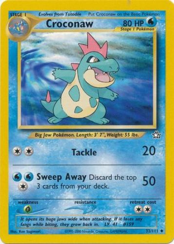 Pokemon Card - Neo Genesis 32/111 - CROCONAW (uncommon): BBToyStore.com - Toys, Plush, Trading Cards, Action Figures & Games online retail store shop sale Pokemon Card - Neo Genesis 32/111 - CROCONAW (uncommon): BBToyStore.com - Toys, Plush, Trading Cards, Action Figures & Games online retail store shop sale
