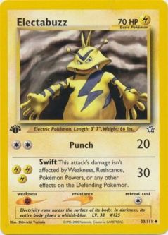 Pokemon Card - Neo Genesis 33/111 - ELECTABUZZ (uncommon) *1st Edition*