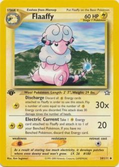 Pokemon Card - Neo Genesis 34/111 - FLAAFFY (uncommon) **1st Edition**