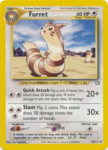 Pokemon Card - Neo Genesis 35/111 - FURRET (uncommon)