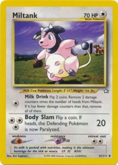Pokemon Card - Neo Genesis 41/111 - MILTANK (uncommon)