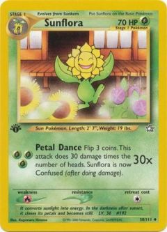 Pokemon Card - Neo Genesis 50/111 - SUNFLORA (uncommon) **1st Edition**