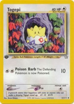 Pokemon Card - Neo Genesis 51/111 - TOGEPI (uncommon) **1st Edition**
