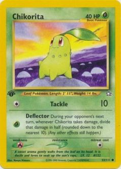 Pokemon Card - Neo Genesis 53/111 - CHIKORITA (common) **1st Edition**
