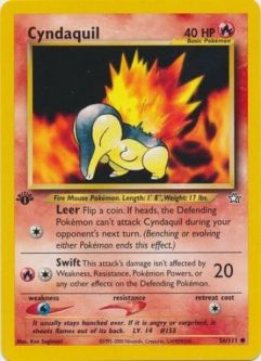 Pokemon Card - Neo Genesis 56/111 - CYNDAQUIL (common) *1st Edition*