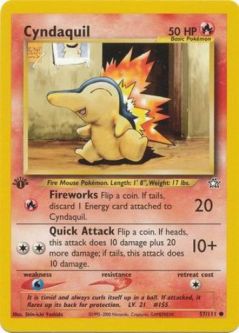 Pokemon Card - Neo Genesis 57/111 - CYNDAQUIL (common) **1st Edition**