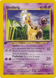 Pokemon Card - Neo Genesis 58/111 - GIRAFARIG (common) **1st Edition**