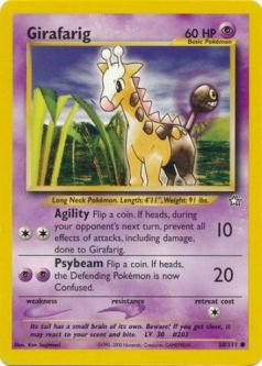 Pokemon Card - Neo Genesis 58/111 - GIRAFARIG (common)