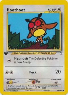 Pokemon Card - Neo Genesis 60/111 - HOOTHOOT (common) **1st Edition**