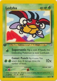 Pokemon Card - Neo Genesis 63/111 - LEDYBA (common) **1st Edition**