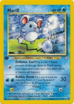 Pokemon Card - Neo Genesis 66/111 - MARILL (common) **1st Edition**