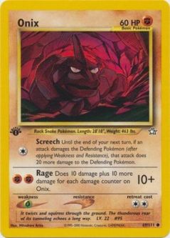 Pokemon Card - Neo Genesis 69/111 - ONIX (common) **1st Edition**