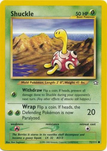 pokemon card shuckle Pokemon Card - Neo Genesis 72/111