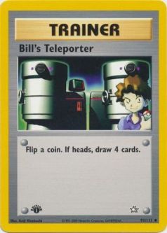 Pokemon Card - Neo Genesis 91/111 - BILL'S TELEPORTER (uncommon) **1st Edition**