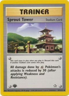 Pokemon Card - Neo Genesis 97/111 - SPROUT TOWER (uncommon) **1st Edition**