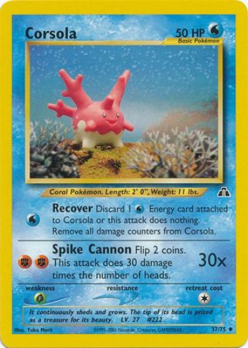 Pokemon Card - Neo Discovery 37/75 - CORSOLA (uncommon)