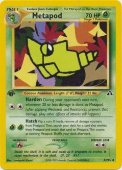 Pokemon Card - Neo Discovery 42/75 - METAPOD (uncommon) **1st Edition**