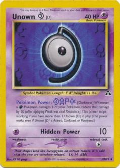 Pokemon Card - Neo Discovery 47/75 - UNOWN [D] (uncommon)