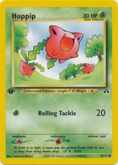 Pokemon Card - Neo Discovery 55/75 - HOPPIP (common) **1st Edition**