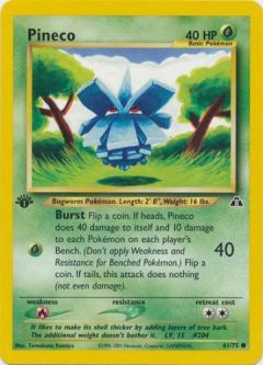 Pokemon Card - Neo Discovery 61/75 - PINECO (common) **1st Edition**