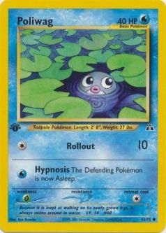 Pokemon Card - Neo Discovery 62/75 - POLIWAG (common) **1st Edition**