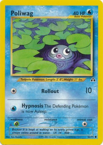 Poliwag (62/75) [Neo Discovery Unlimited] Heavily Played