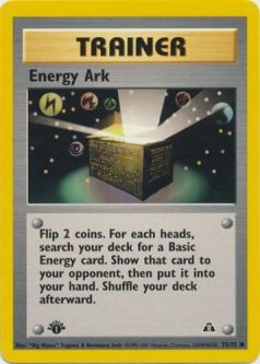 Pokemon Card - Neo Discovery 75/75 - ENERGY ARK (common) *1st Edition*