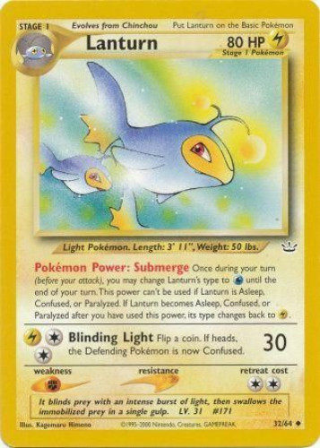 Pokemon Card - Neo Revelation 32/64 - LANTURN (uncommon): BBToyStore.com -  Toys, Plush, Trading Cards, Action Figures & Games online retail store shop  sale