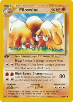 Pokemon Card - Neo Revelation 36/64 - PILOSWINE (uncommon) **1st Edition**