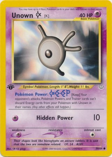 first edition unown pokemon card POKEMON TCG main image 1