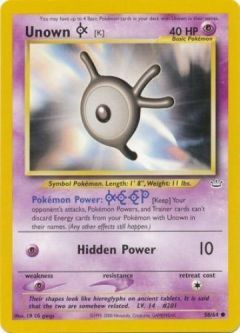 Pokemon Card - Neo Revelation 58/64 - UNOWN [K] (common)
