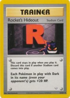 Pokemon Card - Neo Revelation 63/64 - ROCKET'S HIDEOUT (uncommon)