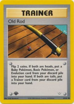 Pokemon Card - Neo Revelation 64/64 - OLD ROD (common) **1st Edition**