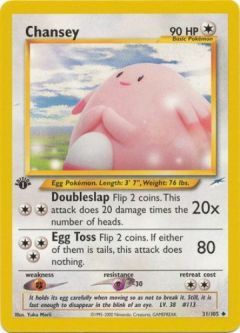 Pokemon Card - Neo Destiny 31/105 - CHANSEY (uncommon) **1st Edition**