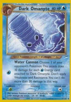 Pokemon Card - Neo Destiny 37/105 - DARK OMANYTE (uncommon)